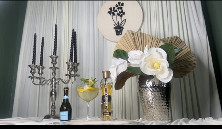 Hugo Spritz cocktail table setup
