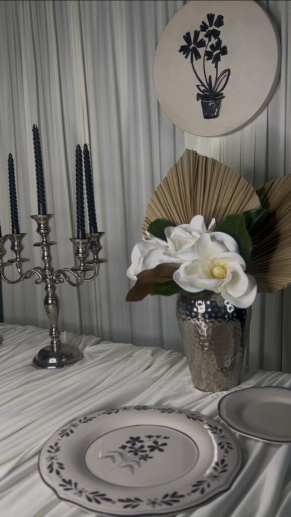 Handmade ceramic serveware table setting
