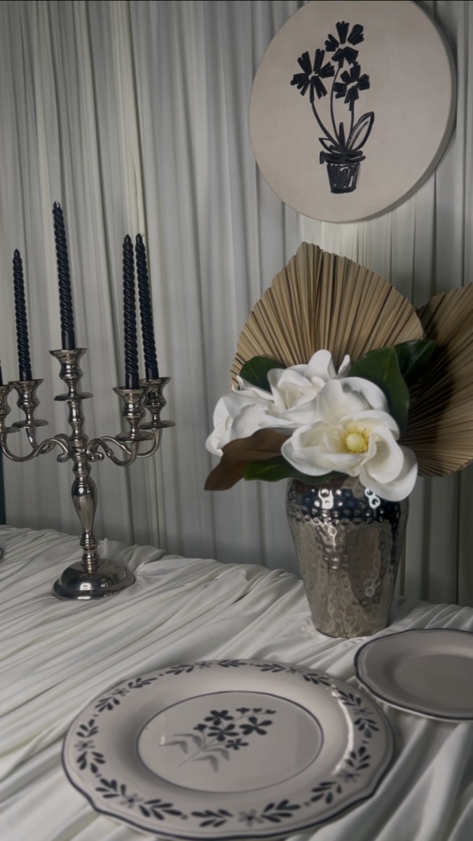 Handmade ceramic serveware table setting