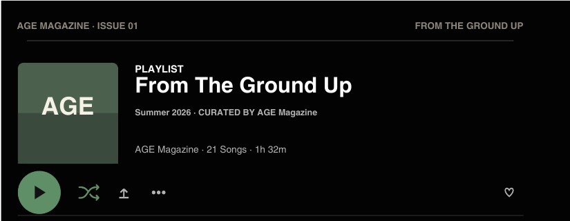 AGE Magazine playlist header